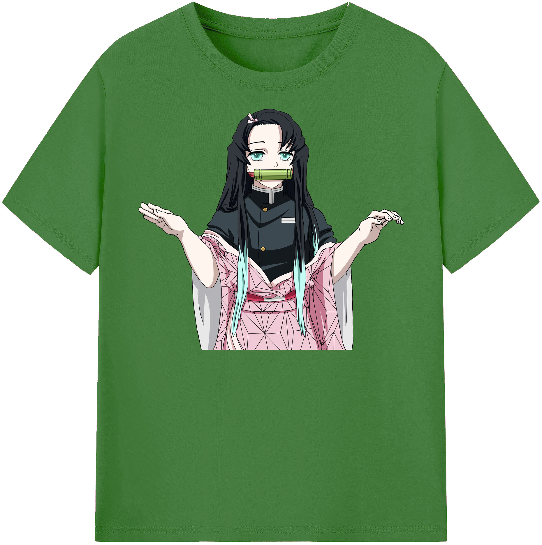 （画像用） 鬼滅の刃（きめつのやいば）竈門 禰󠄀豆子／かまど ねずこ Kamado Nezuko レディースカジュアルプリントTシャツ（綿100％）